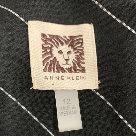 Anne Klein Black Striped Top Size 12 - Picture 3 of 14